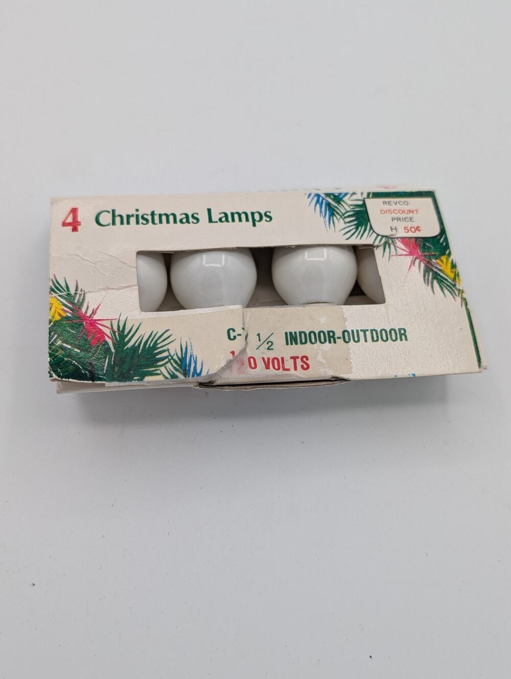 Sterling 4 Replacement Christmas Lamps C7 1/2 120V Vintage Pre Tested All White